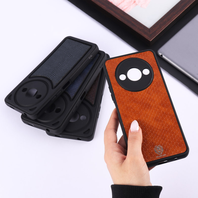 قاب چرمی پوست ماری Golden Lion شیائومی Redmi A3 / A3X محافظ لنزدار