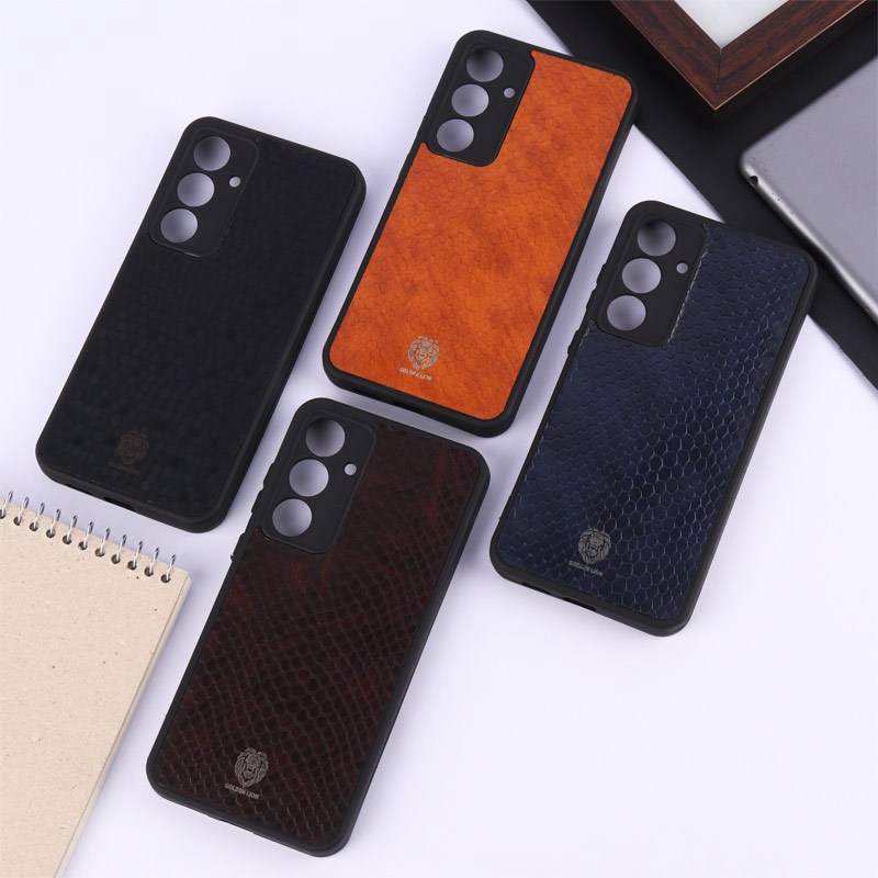 قاب چرمی پوست ماری Golden Lion سامسونگ Galaxy S24 FE محافظ لنزدار