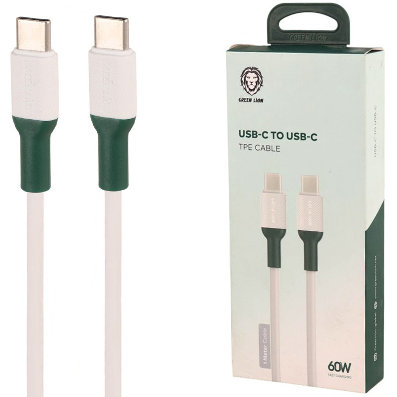 کابل تبدیل فست شارژ Green Lion GNCPCTYC1MWH Type-C To Type-C 3A PD 60W 1m