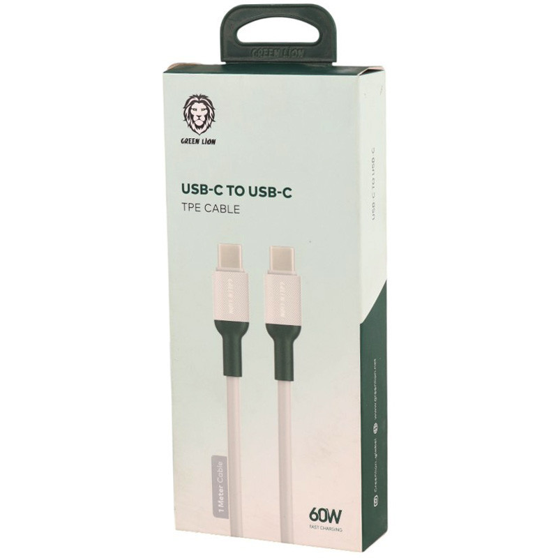کابل تبدیل فست شارژ Green Lion GNCPCTYC1MWH Type-C To Type-C 3A PD 60W 1m