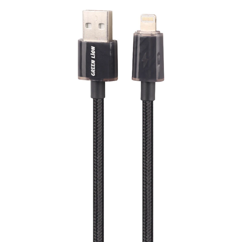 کابل آیفونی Green Lion GNTHCKBCALBK 2.4A 1m
