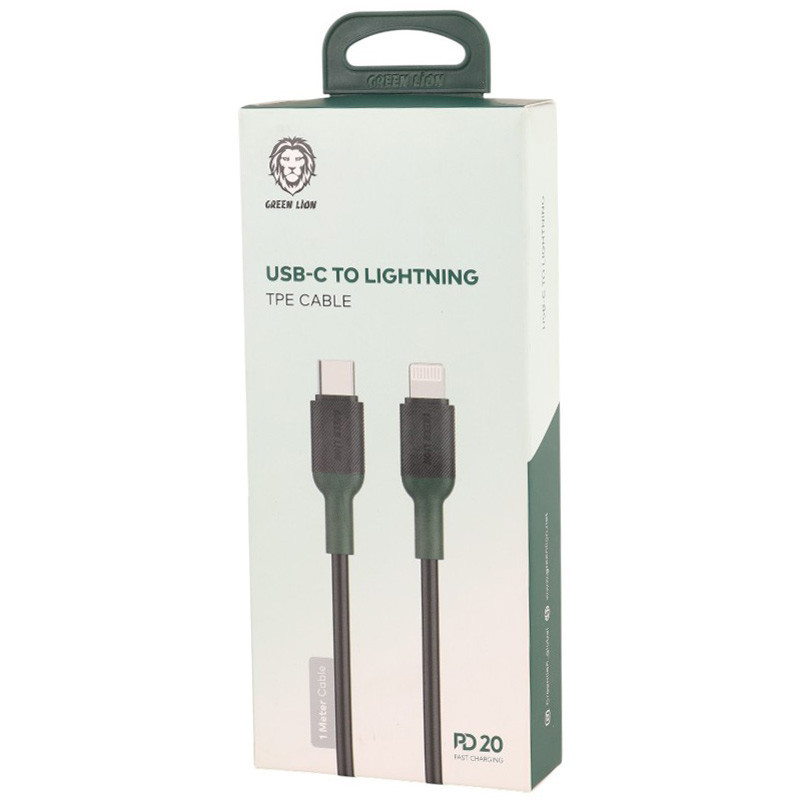 کابل تبدیل فست شارژ Green Lion GNCPCLTG1MBK Type-C To Lightning PD 20W 1m