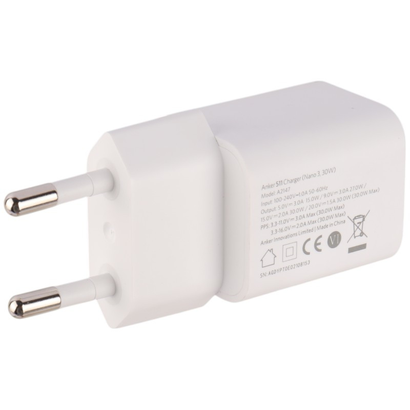 شارژر دیواری 30 وات انکر A2147 3A GaN PD