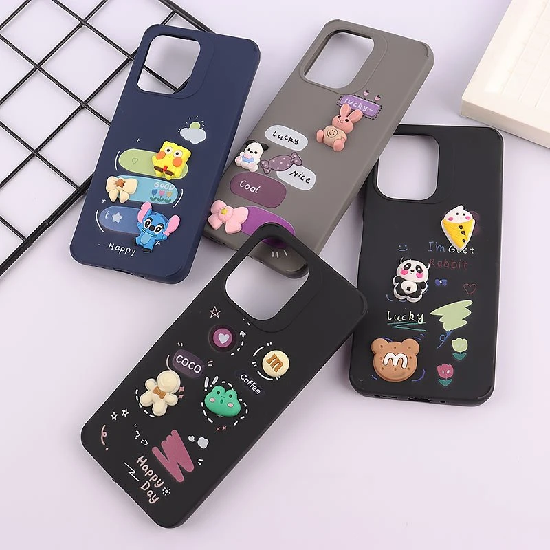 قاب ژله ای شیائومی Redmi 13C / Poco C65 عروسک برجسته رنگی