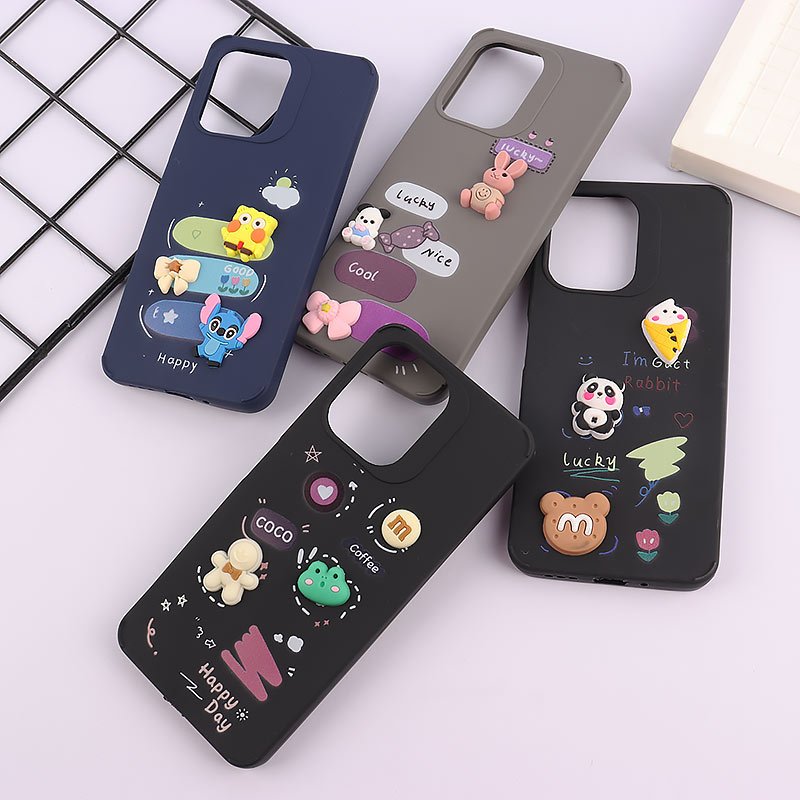 قاب ژله ای شیائومی Redmi 13C / Poco C65 عروسک برجسته رنگی