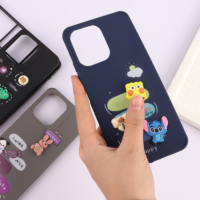 قاب ژله ای شیائومی Redmi 13C / Poco C65 عروسک برجسته رنگی