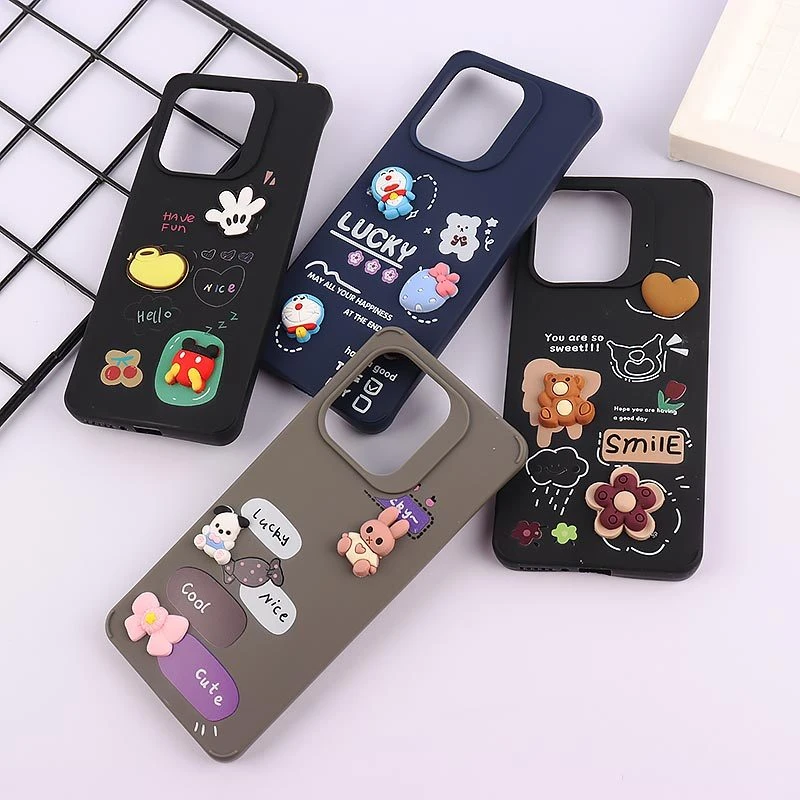 قاب ژله ای شیائومی Redmi Note 13 4G عروسک برجسته رنگی