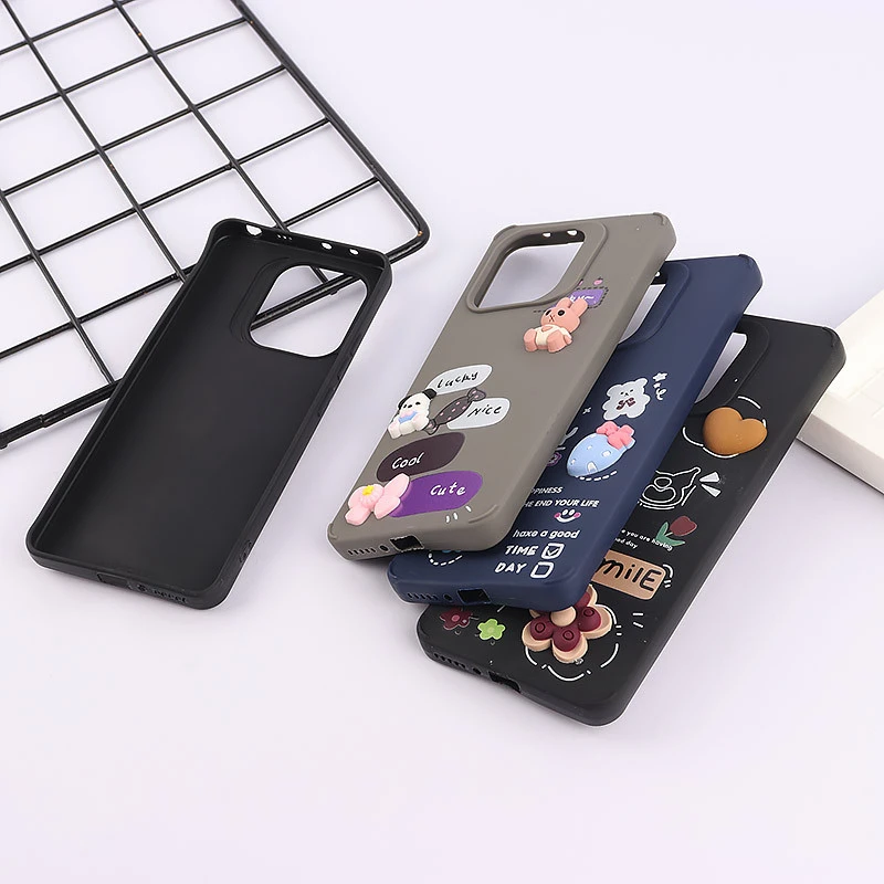 قاب ژله ای شیائومی Redmi Note 13 4G عروسک برجسته رنگی
