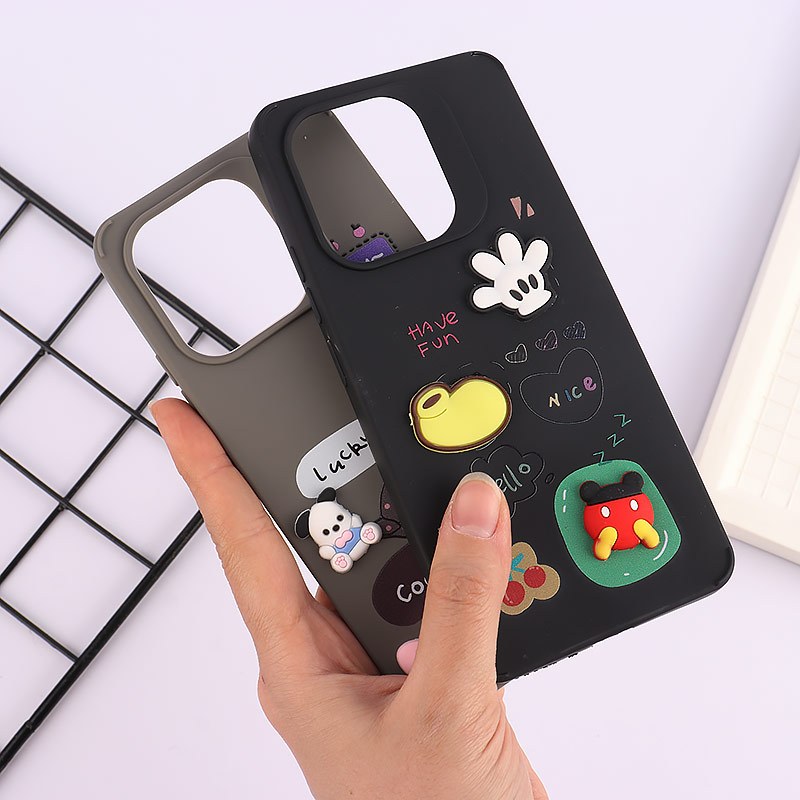 قاب ژله ای شیائومی Redmi Note 13 4G عروسک برجسته رنگی