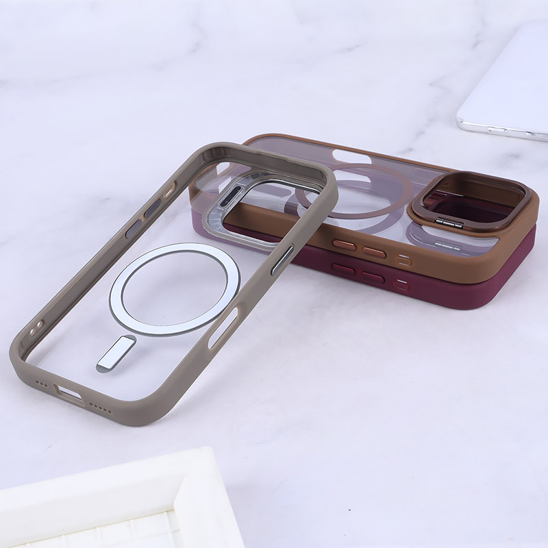 قاب PC مگ سیف استندشو با محافظ لنز رینگی Bracket آیفون iPhone 16 Pro