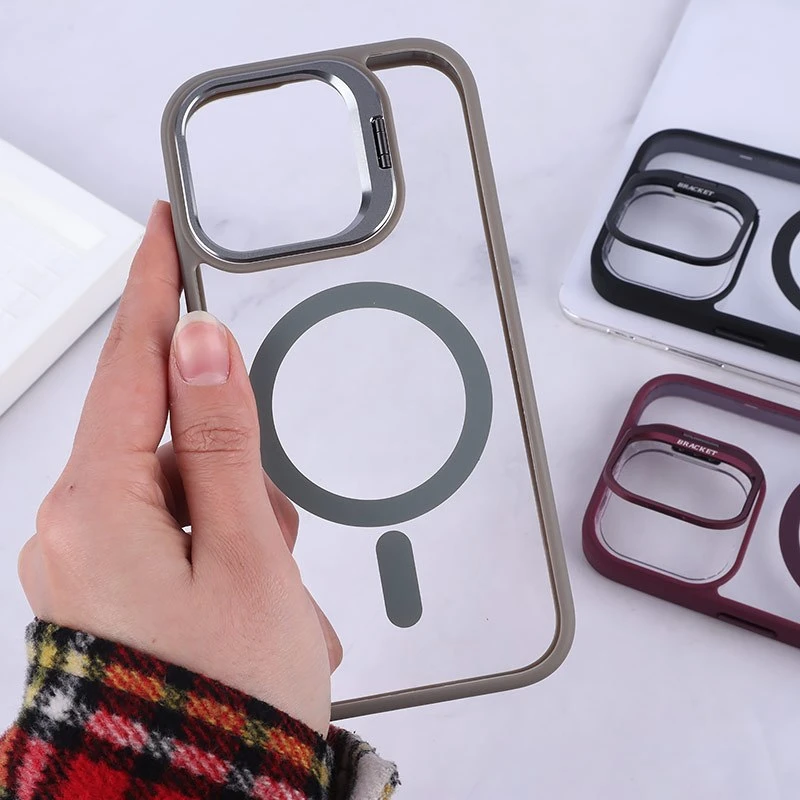 قاب PC مگ سیف استندشو با محافظ لنز رینگی Bracket آیفون iPhone 16 Pro