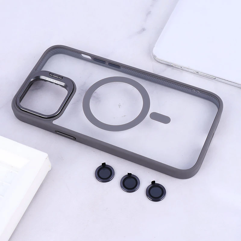 قاب PC مگ سیف استندشو با محافظ لنز رینگی Bracket آیفون iPhone 12 Pro Max
