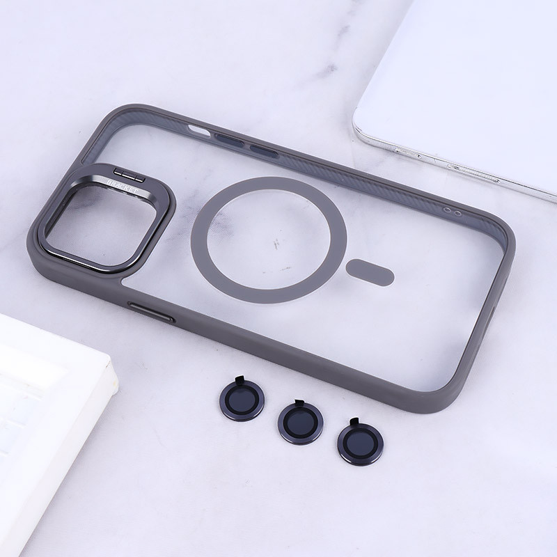 قاب PC مگ سیف استندشو با محافظ لنز رینگی Bracket آیفون iPhone 12 Pro Max