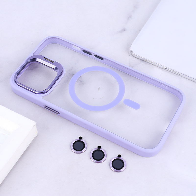 قاب PC مگ سیف استندشو با محافظ لنز رینگی Bracket آیفون iPhone 12 Pro Max