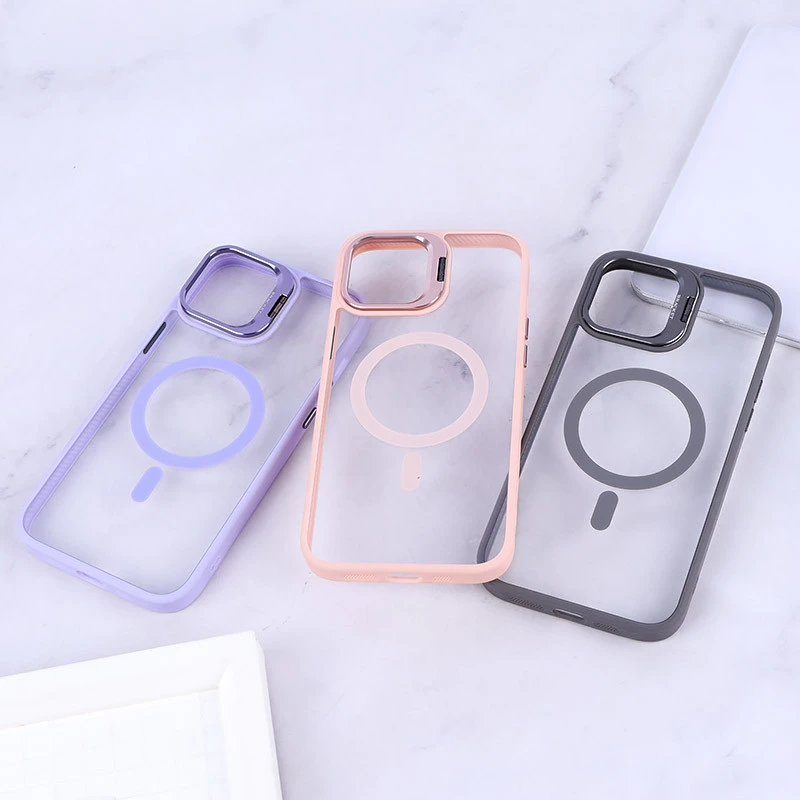 قاب PC مگ سیف استندشو با محافظ لنز رینگی Bracket آیفون iPhone 12 Pro Max