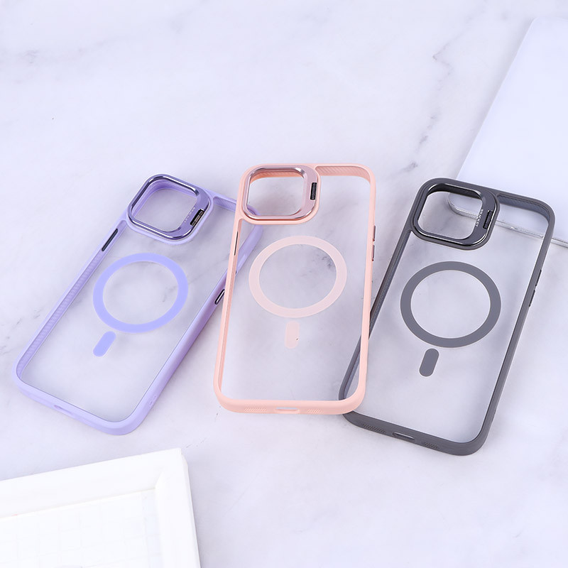 قاب PC مگ سیف استندشو با محافظ لنز رینگی Bracket آیفون iPhone 12 Pro Max