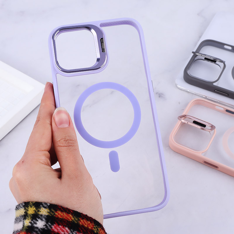 قاب PC مگ سیف استندشو با محافظ لنز رینگی Bracket آیفون iPhone 12 Pro Max