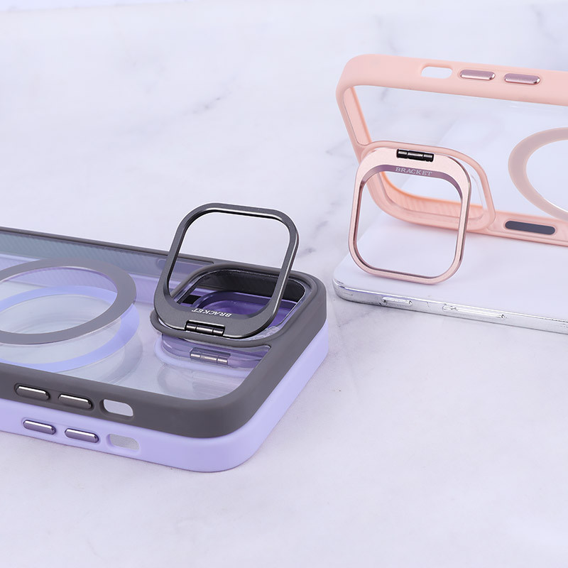 قاب PC مگ سیف استندشو با محافظ لنز رینگی Bracket آیفون iPhone 12 Pro Max