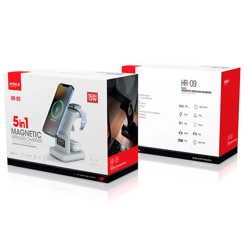 شارژر بی سیم و چراغ رومیزی Hiska HR-09 15W