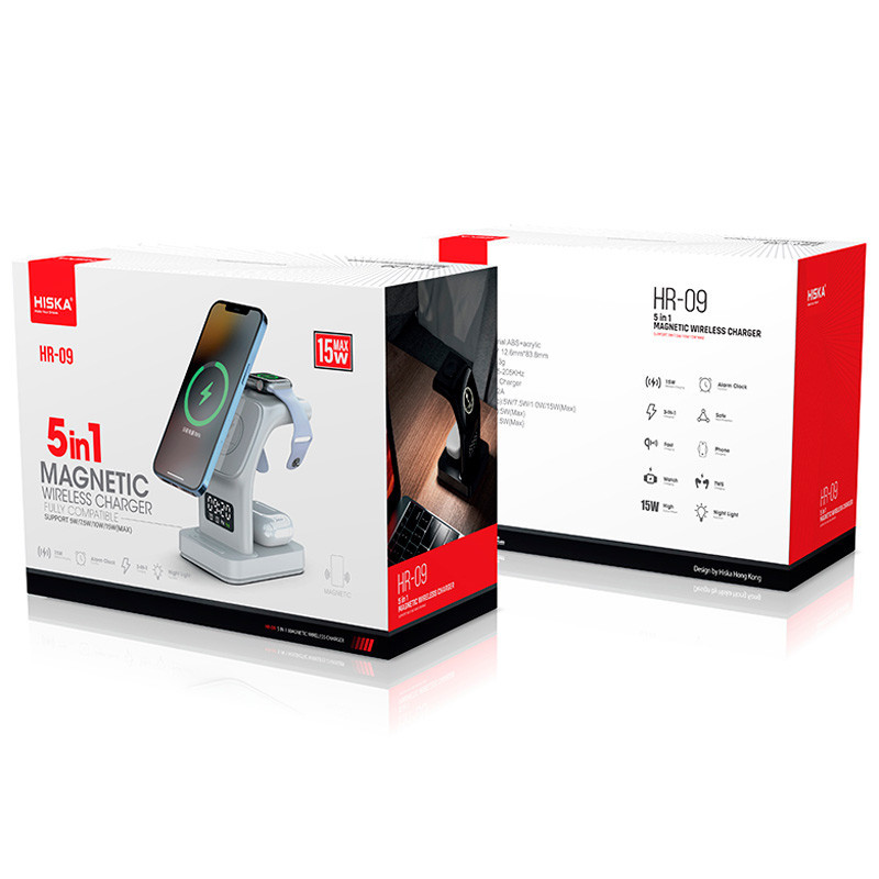 شارژر بی سیم و چراغ رومیزی Hiska HR-09 15W