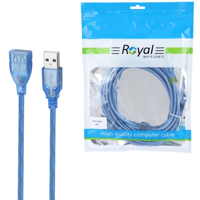 کابل افزایش طول Royal USB 3m شیلد دار