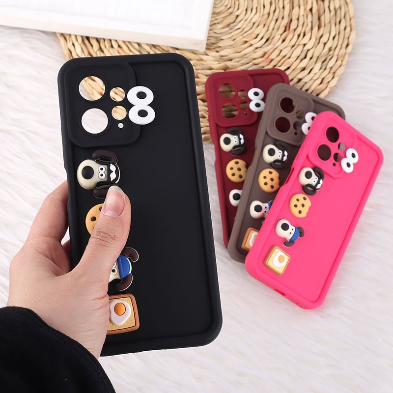قاب سولید شیائومی Redmi Note 12 4G عروسک برجسته محافظ لنزدار