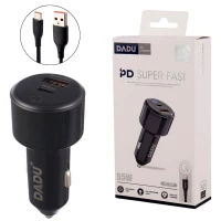 شارژر فندکی فست شارژ DADU DC-150 QC PD 55W + کابل تایپ سی