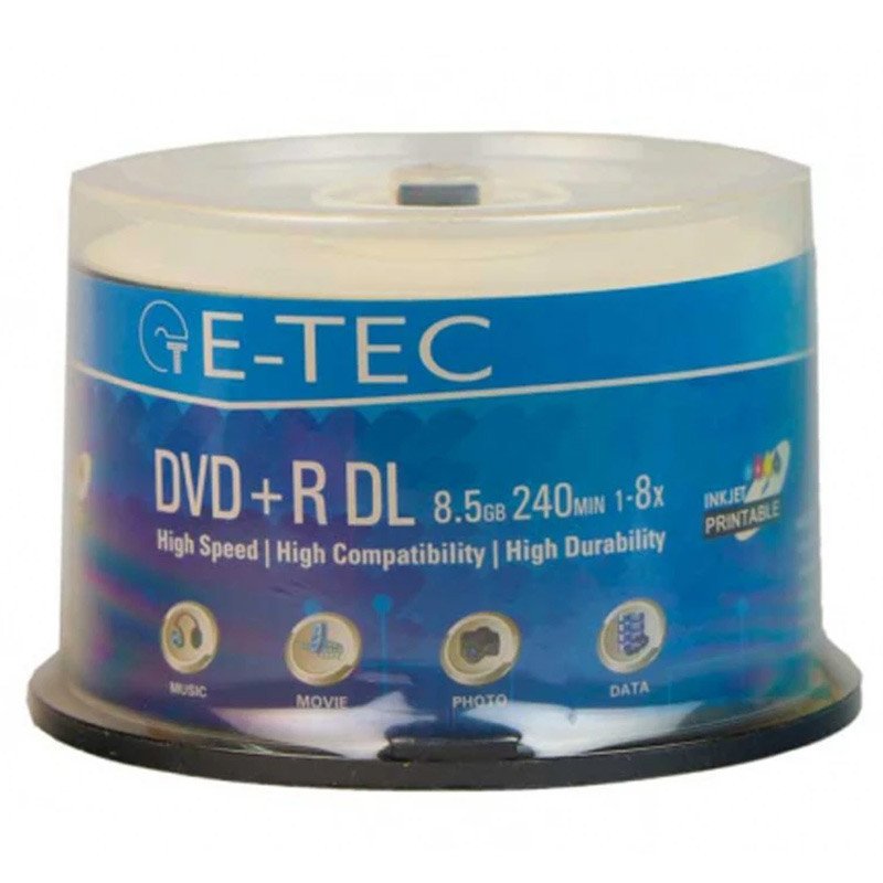DVD خام ای تک Printable بسته 50 عددی
