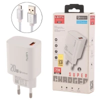 شارژر دیواری 20 وات لیتو LH-25 QC3.0 PD 3A + کابل میکرو