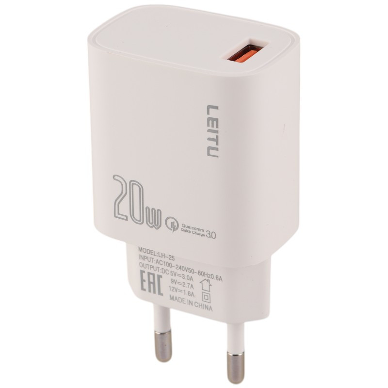شارژر دیواری 20 وات لیتو LH-25 QC3.0 PD 3A + کابل میکرو