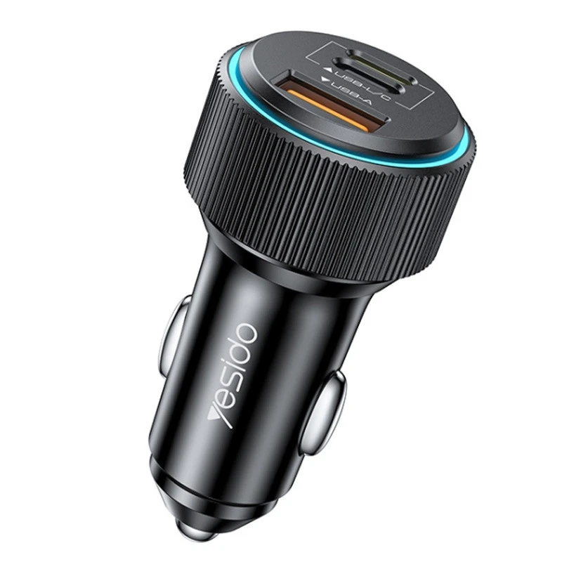 شارژر فندکی فست شارژ Yesido Y60 3A QC3.0 PD3.0 20W + کابل تبدیل آیفونی