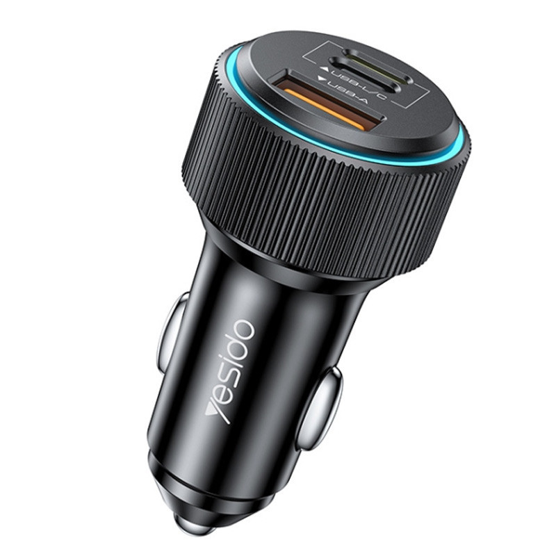 شارژر فندکی فست شارژ Yesido Y60 3A QC3.0 PD3.0 20W + کابل تبدیل آیفونی