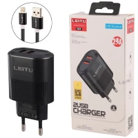 شارژر دیواری 30 وات لیتو LH-31 6A + کابل آیفونی
