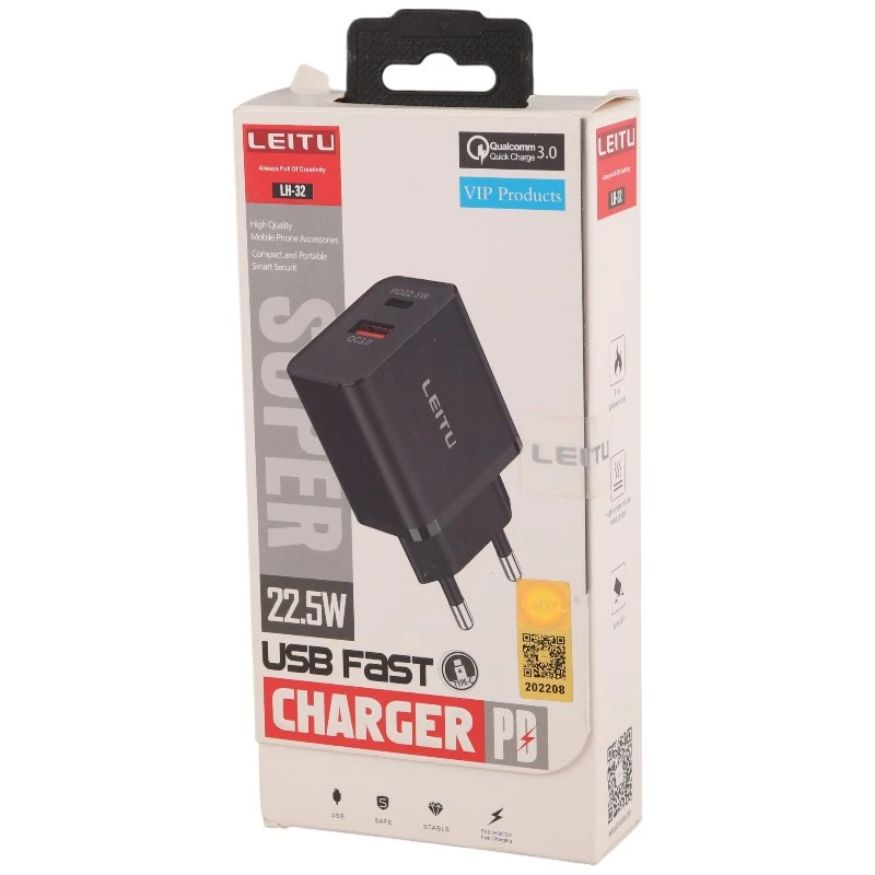 شارژر دیواری 22.5 وات لیتو LH-32 QC3.0 PD 3A