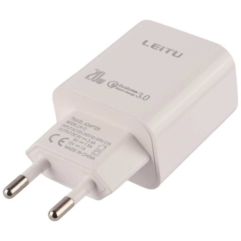 شارژر دیواری 12 وات لیتو LH-12 QC3.0 PD 2.4A + کابل تایپ سی