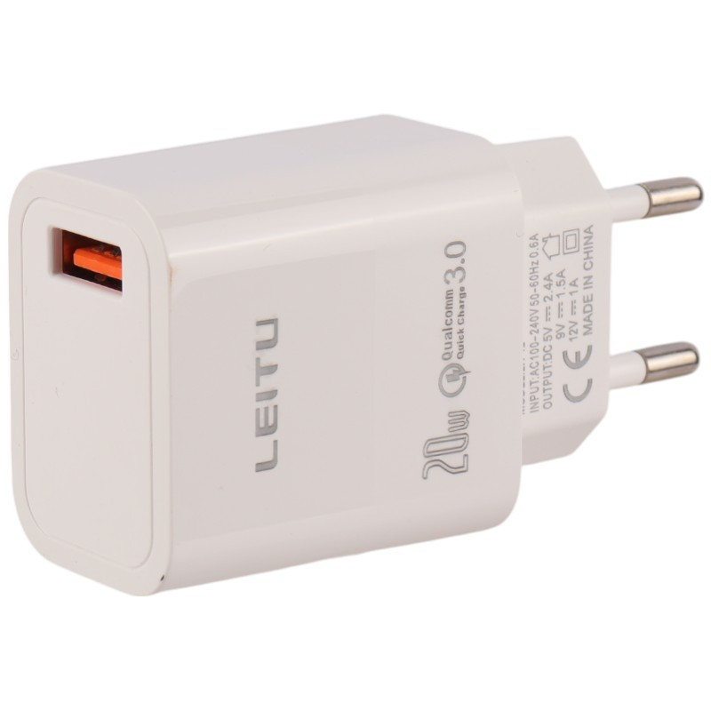 شارژر دیواری 12 وات لیتو LH-12 QC3.0 PD 2.4A + کابل تایپ سی