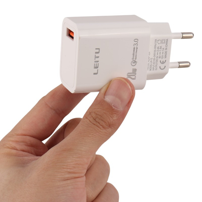 شارژر دیواری 12 وات لیتو LH-12 QC3.0 PD 2.4A + کابل تایپ سی