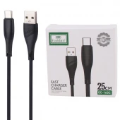 کابل کوتاه تایپ سی فست شارژ Earldom EC-163C 2.4A 25cm