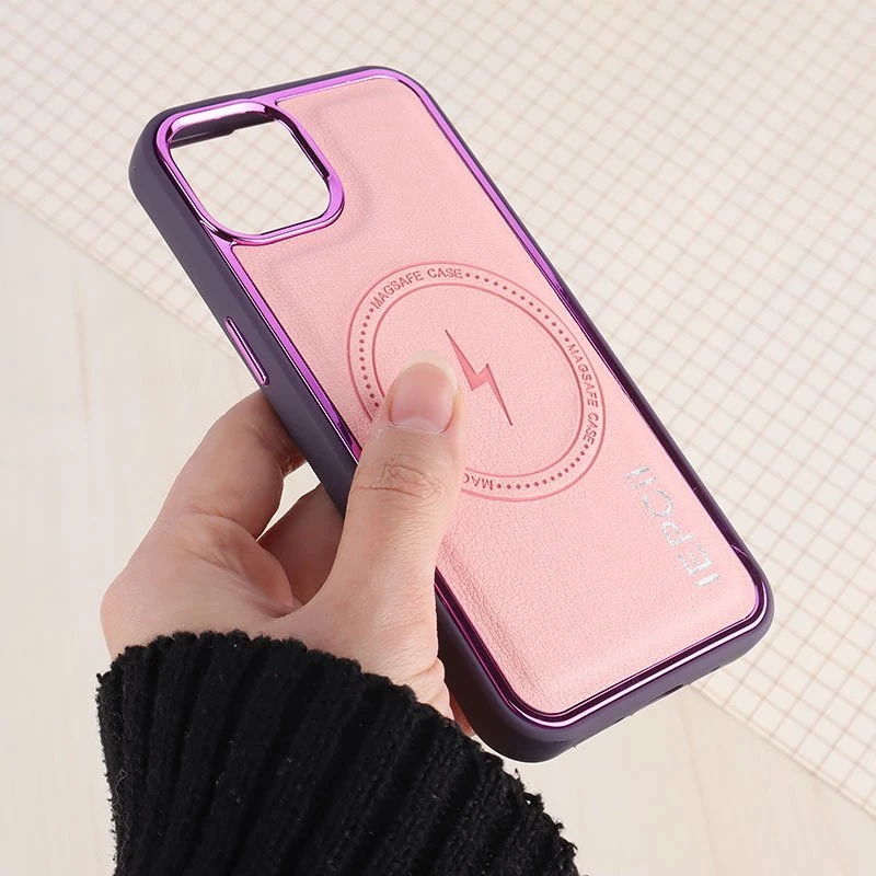 قاب چرمی مگ سیف متال ایرون iPhone 13 / 14