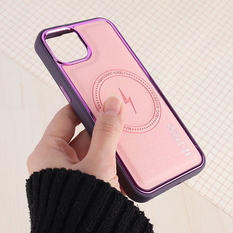 قاب چرمی مگ سیف متال ایرون iPhone 13 / 14