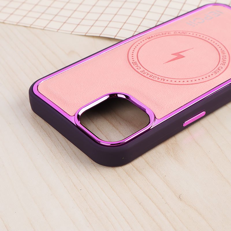 قاب چرمی مگ سیف متال ایرون iPhone 13 / 14