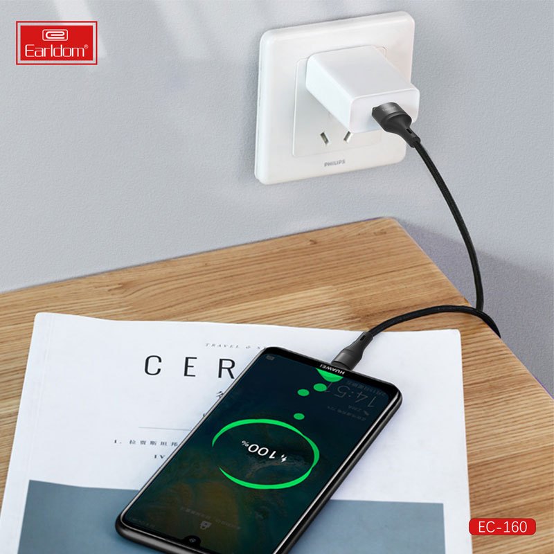 کابل آیفونی فست شارژ Earldom EC-160i 2.4A 1m