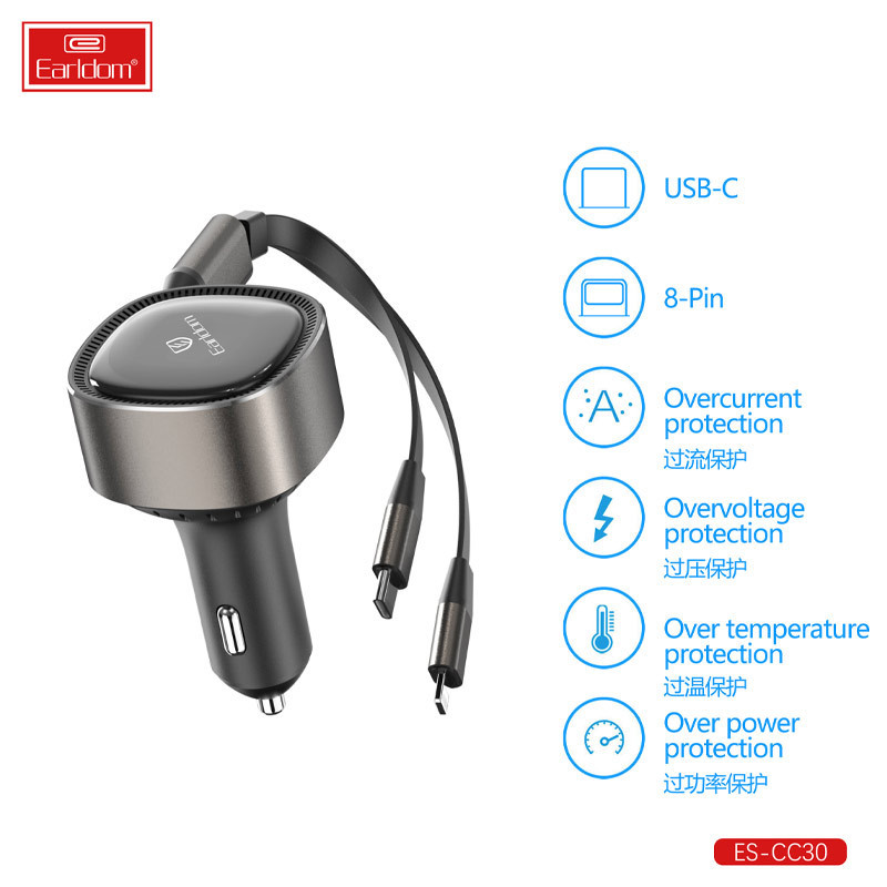 شارژر فندکی فست شارژ&nbsp;Earldom ES-CC30 3A 30W