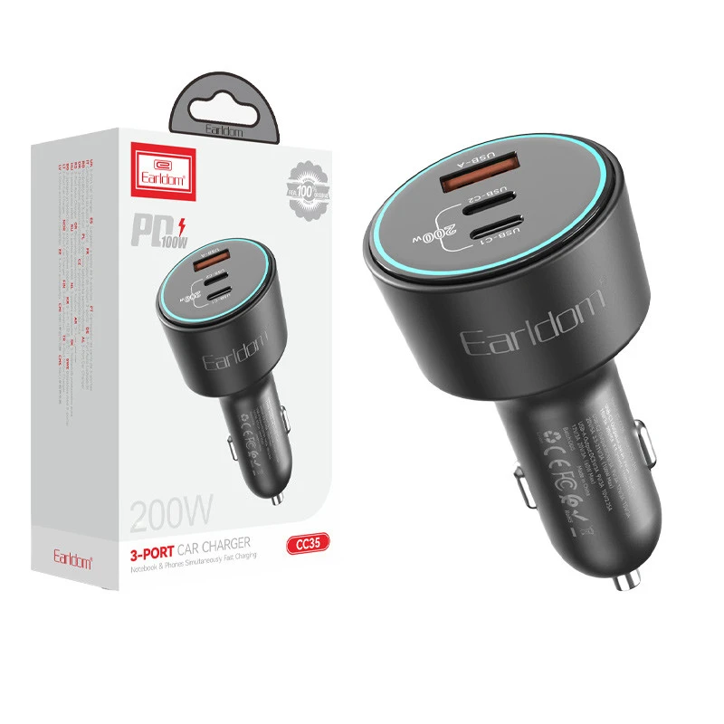 شارژر فندکی فست شارژ Earldom ES-CC35 PD 3A 200W