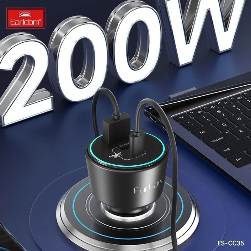 شارژر فندکی فست شارژ Earldom ES-CC35 PD 3A 200W