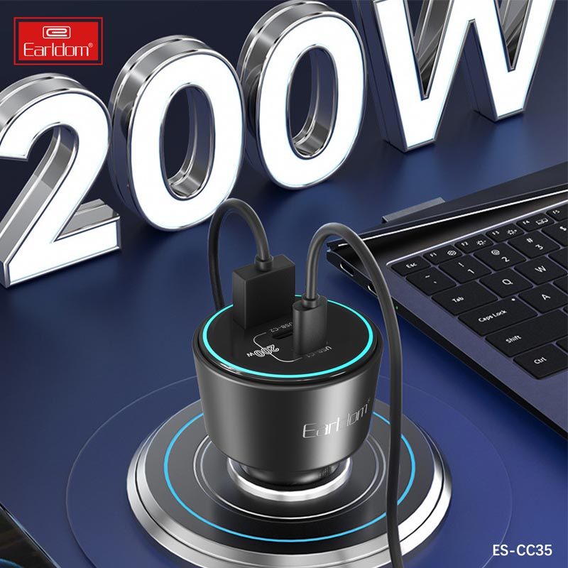 شارژر فندکی فست شارژ Earldom ES-CC35 PD 3A 200W