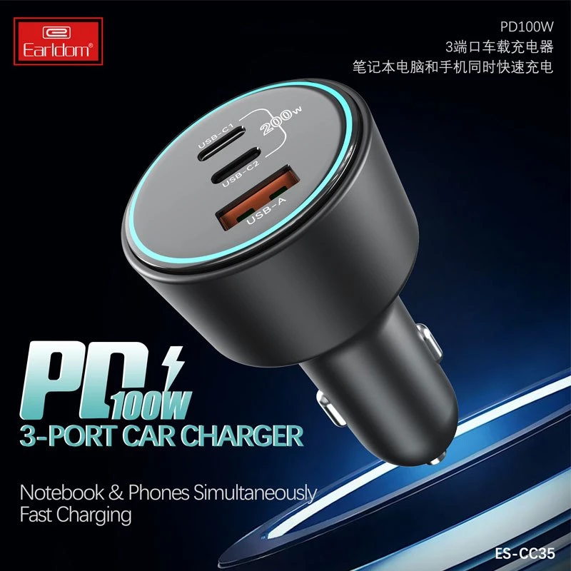 شارژر فندکی فست شارژ Earldom ES-CC35 PD 3A 200W