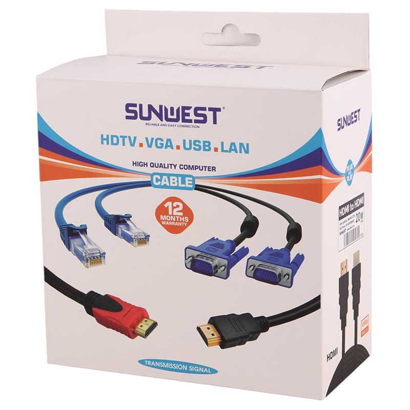 کابل HDMI پوست ماری سان وست Sunwest طول 20 متر