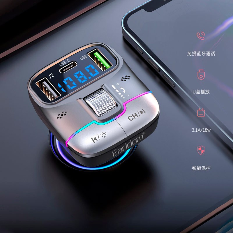 شارژر فندکی + FM Player بلوتوثی Earldom ET-M100
