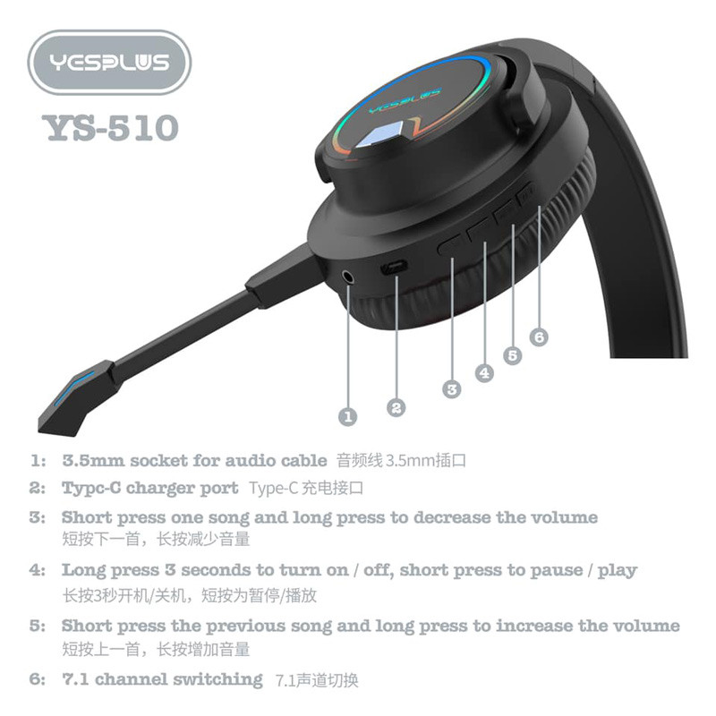 هدست گیمینگ Yesplus YS-510